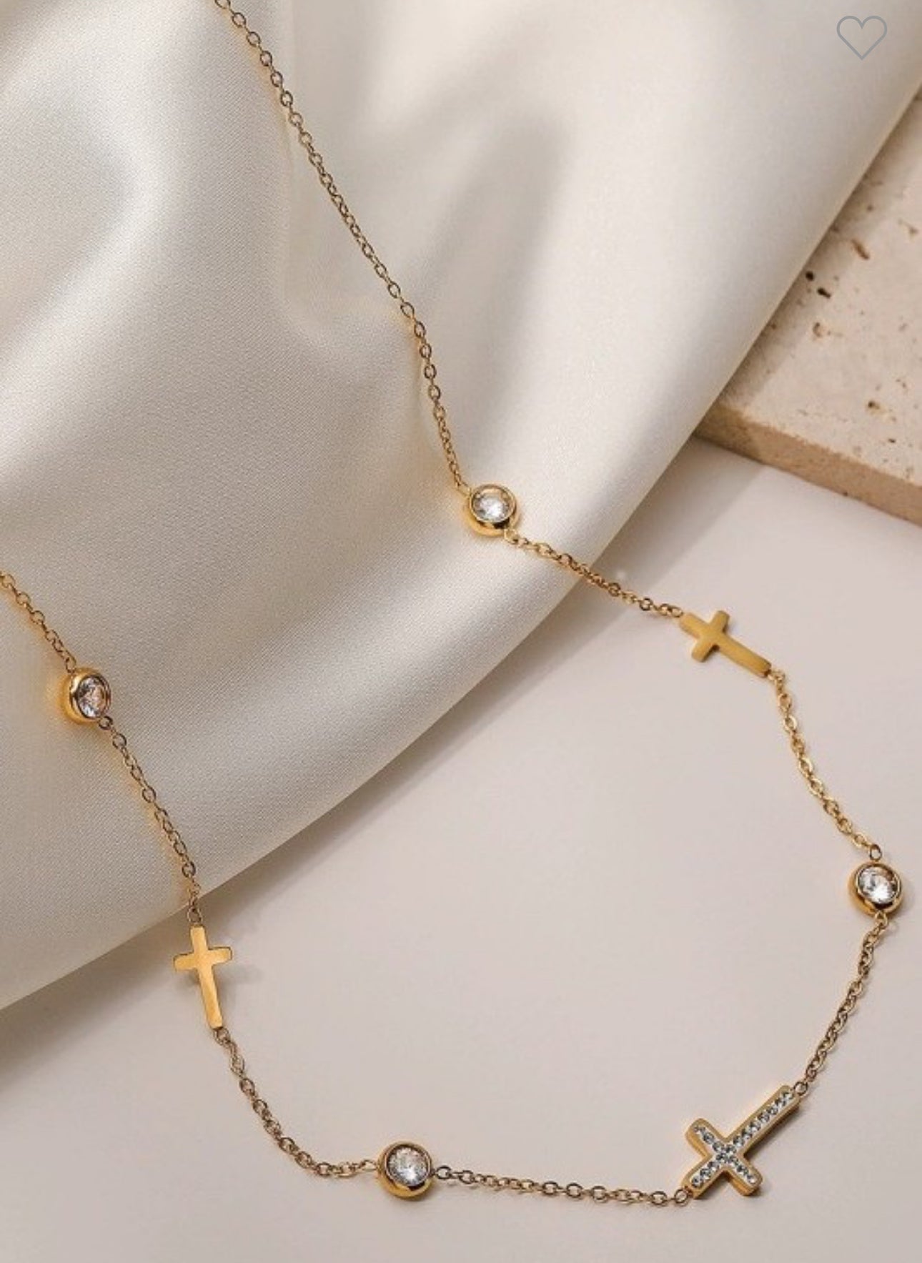 18k Stainless Steel Tarnish Free Cross Necklace