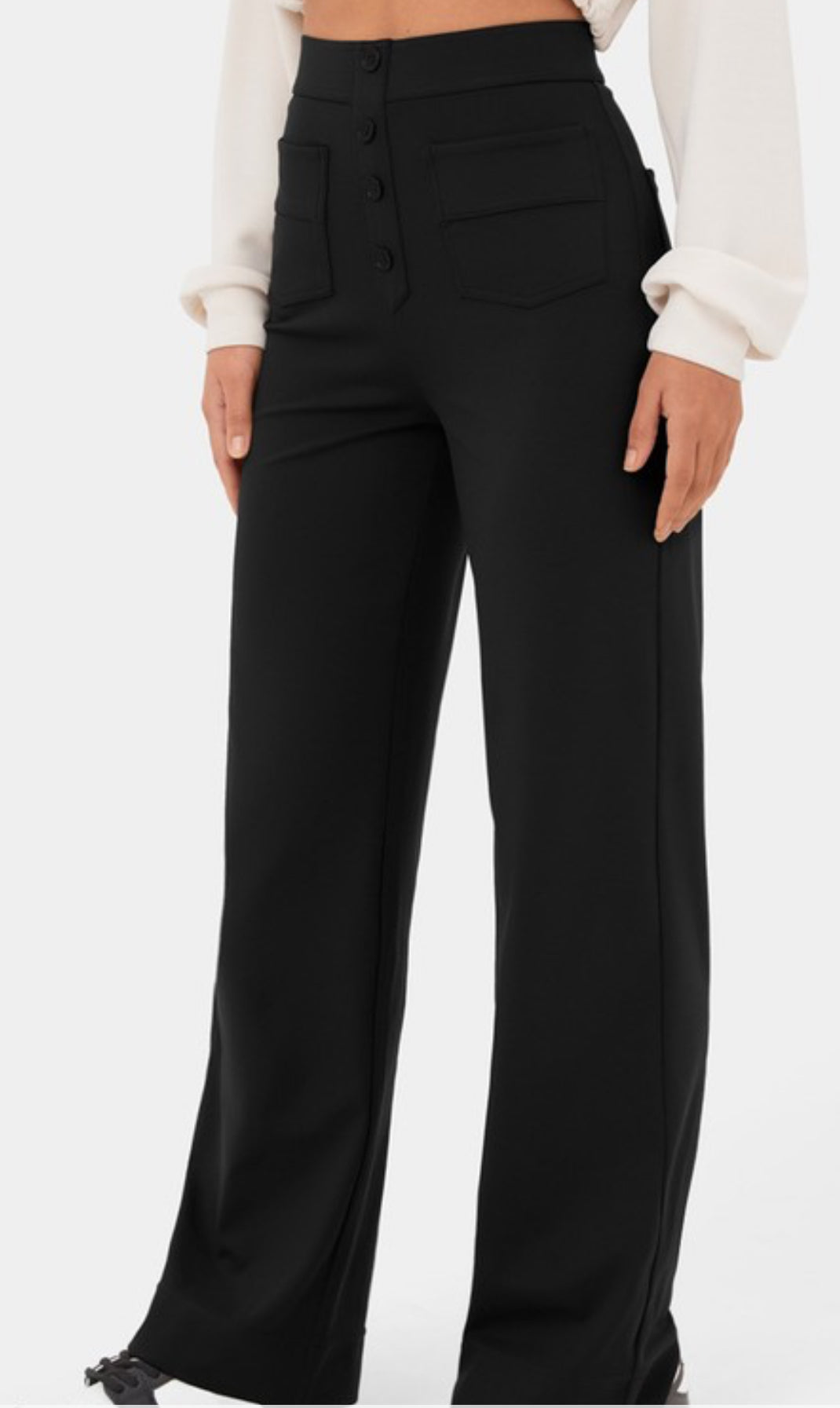 Straight Leg Pants High Waisted Stretchy Trousers