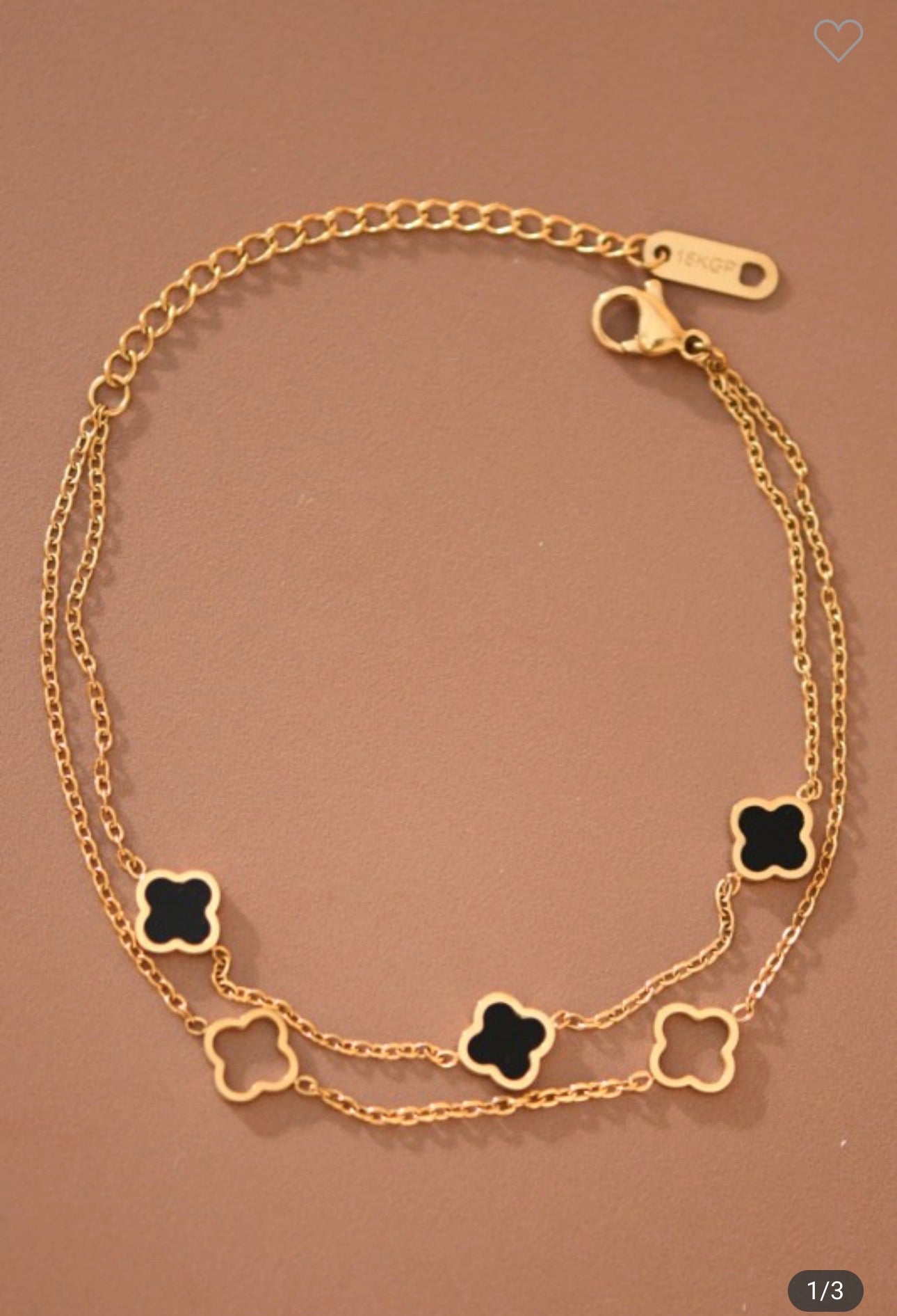 Bella Clover Chain Bracelet - 18k gold plated stainless steel