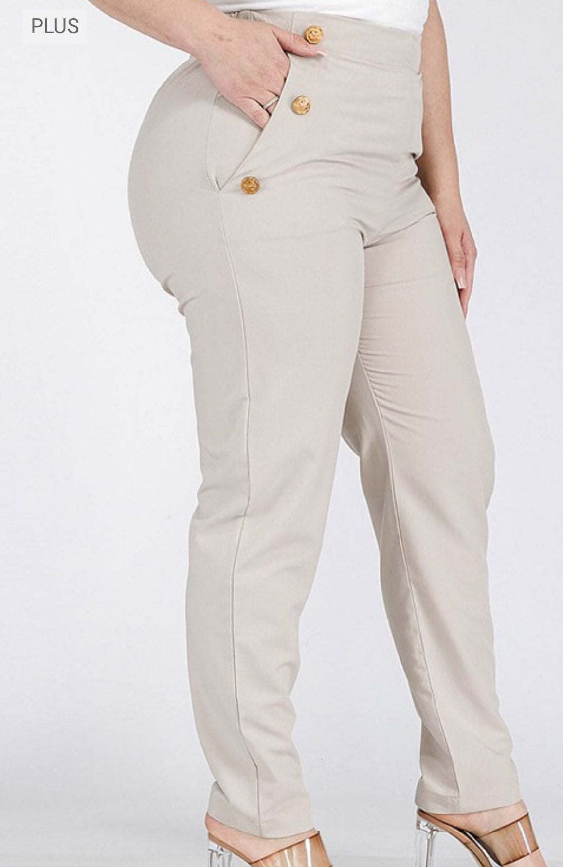 Elastic waist skinny pants
