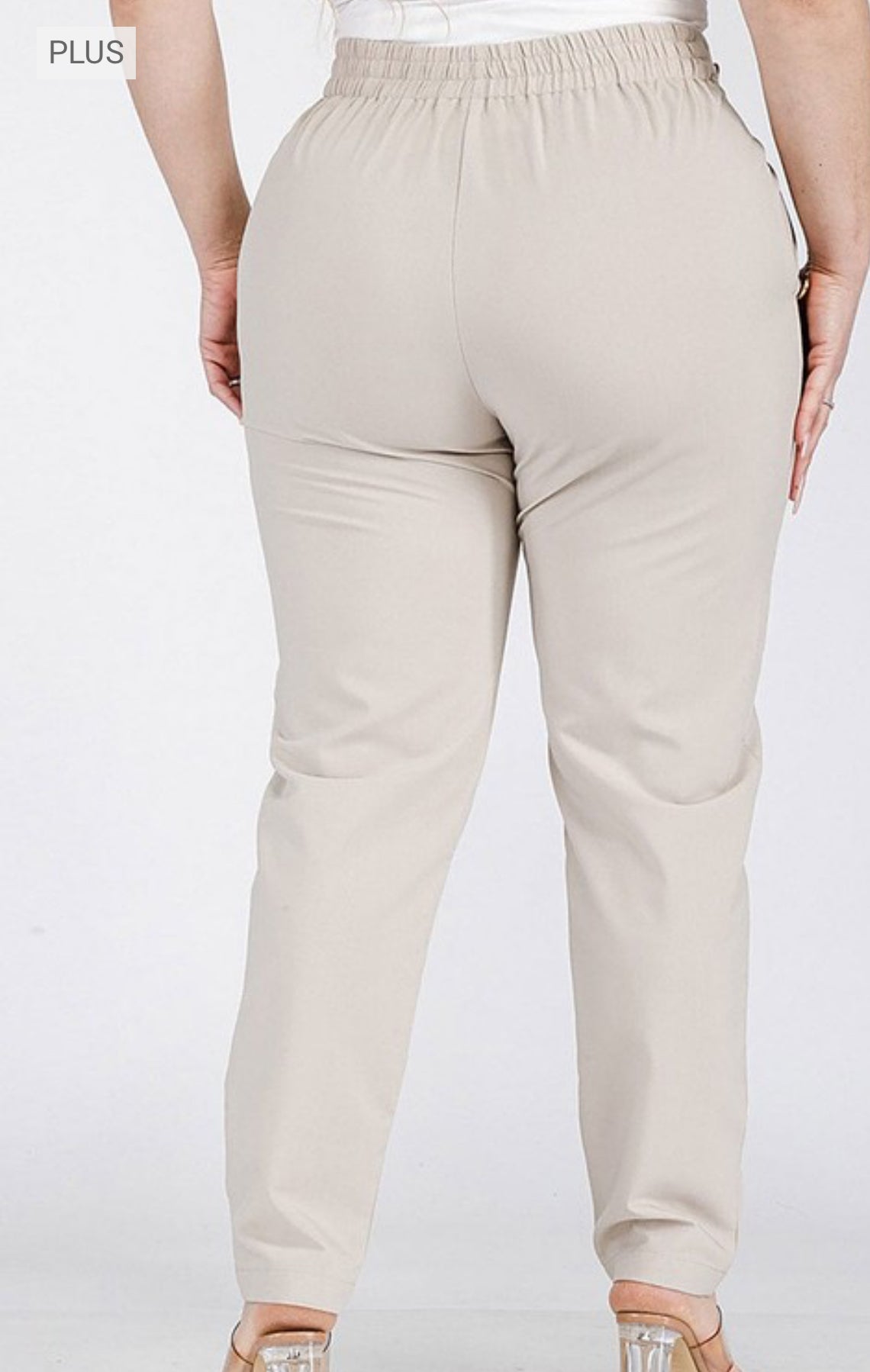 Elastic waist skinny pants