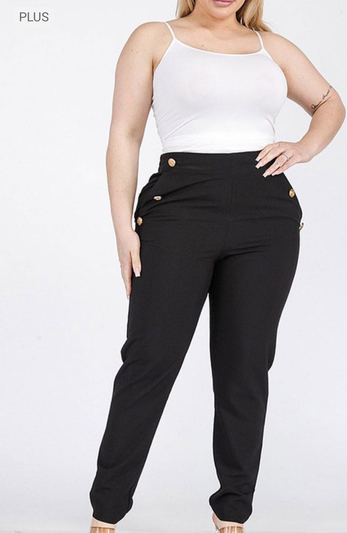 Elastic waist skinny pants