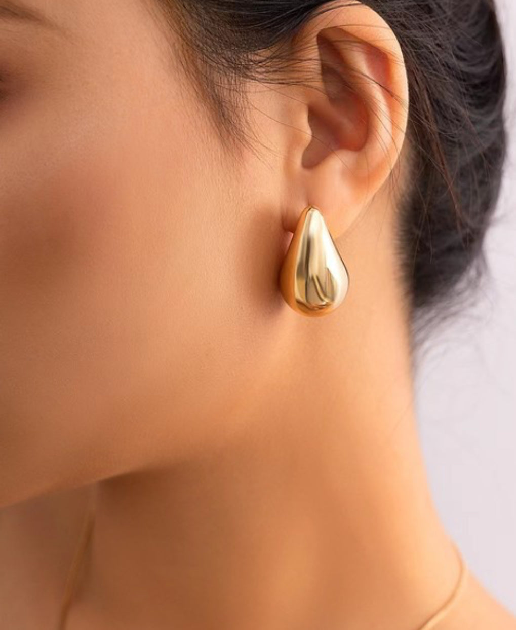 Gold Drop 18K Waterproof Stainless Steel Earrings