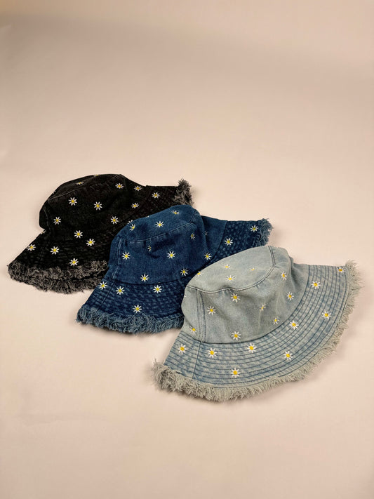 Floral Denim Blossom Hat