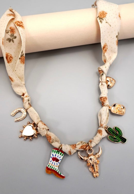 Scarf Charm Necklace-boot Cactus Hat Heart