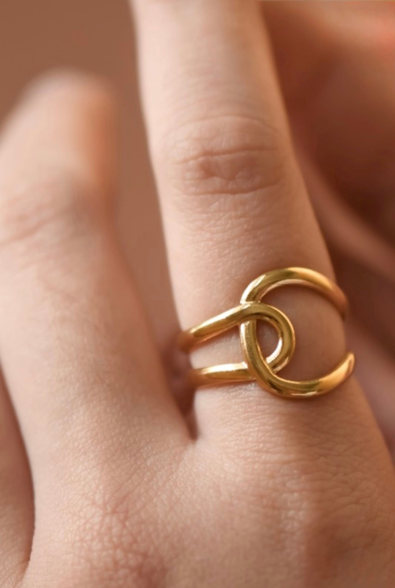 Union 18k Stainless Steel Adjustable Ring