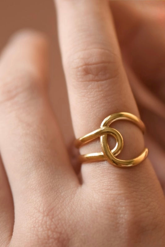 Union 18k Stainless Steel Adjustable Ring