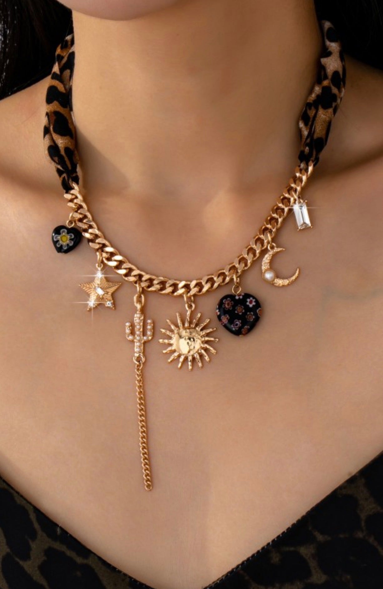 Charm Animal Scarf Necklace-western