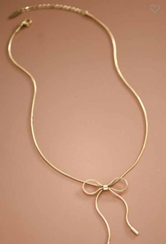 Coquette necklace 18k Stainless Steel Chain Bow Necklace