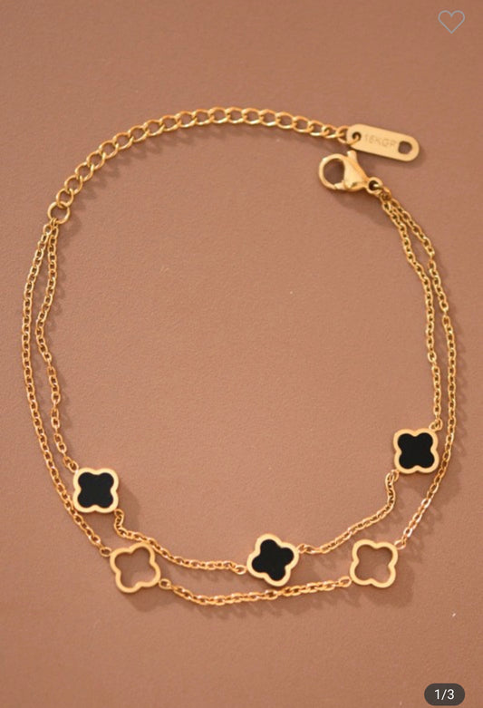 Bella Clover Chain Bracelet - 18k gold plated stainless steel