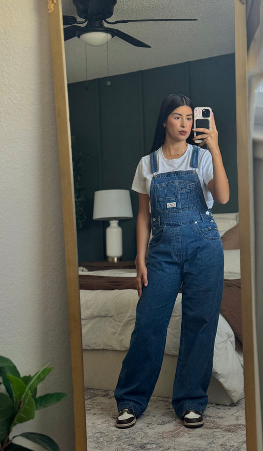 90s Retro Utility Denim Twill Overall