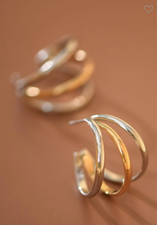 Spiral Glow Hoop Earrings 18k Waterproof Stainless Steel