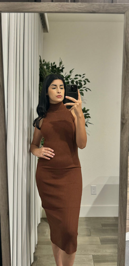 Coffe Midi Dress