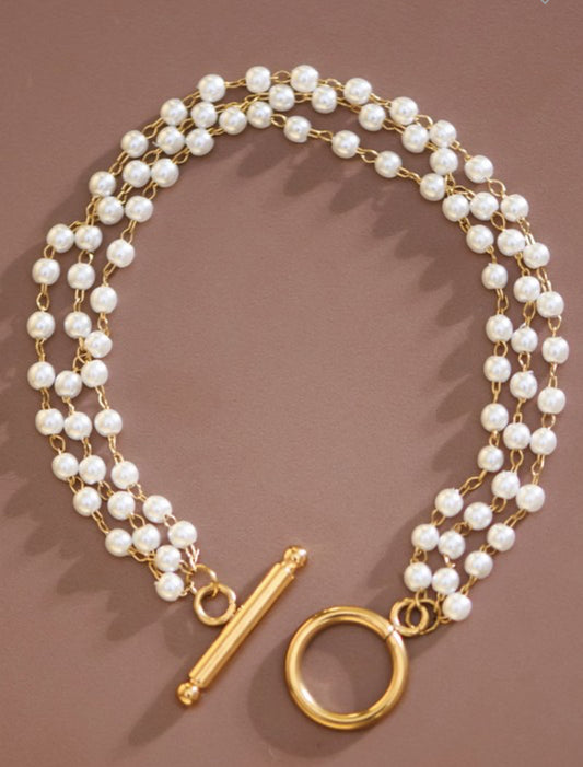 Elegancia Pearl 18k Stainless Steel Bracelet
