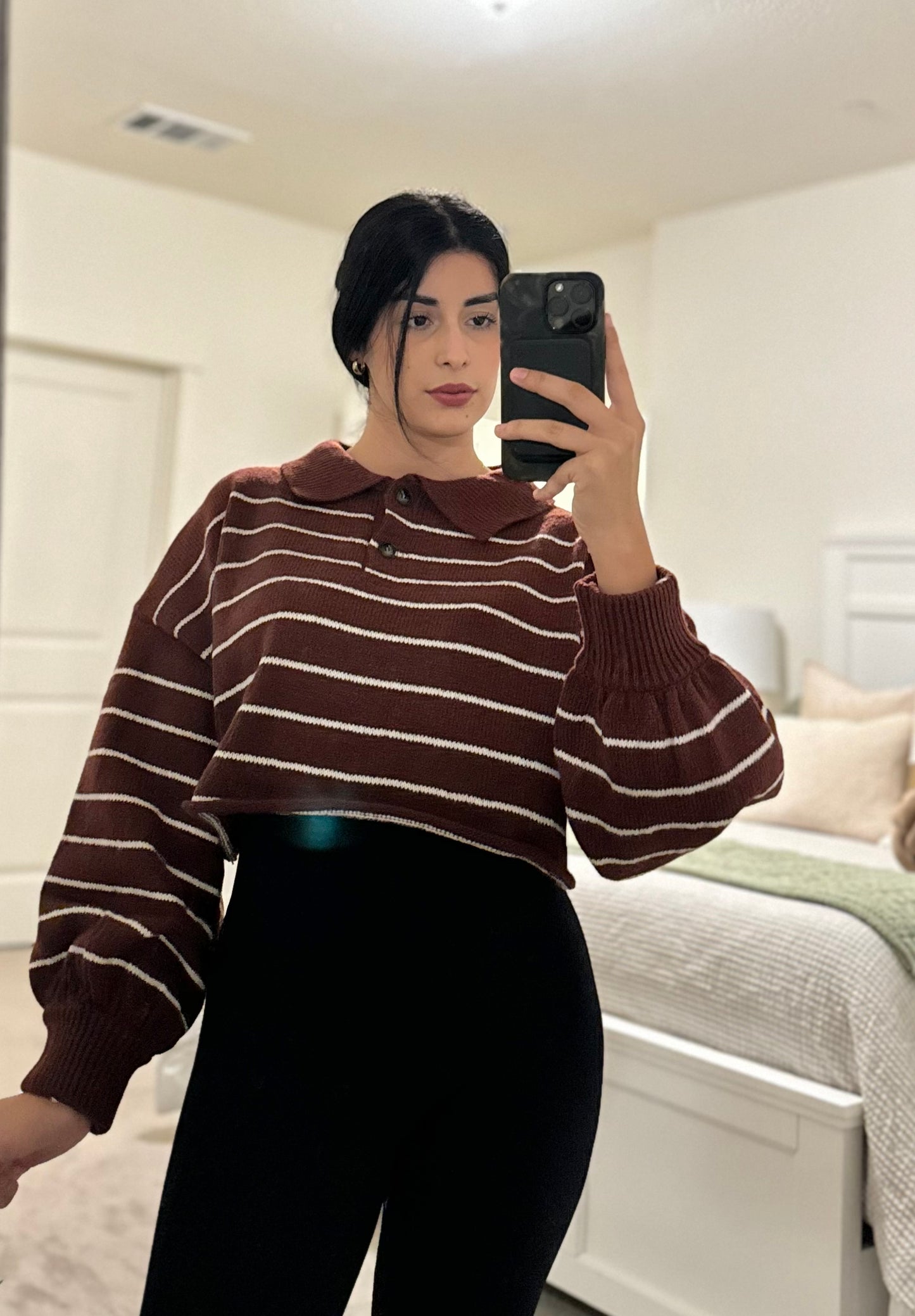 Dark Cherry Crop Top Sweater