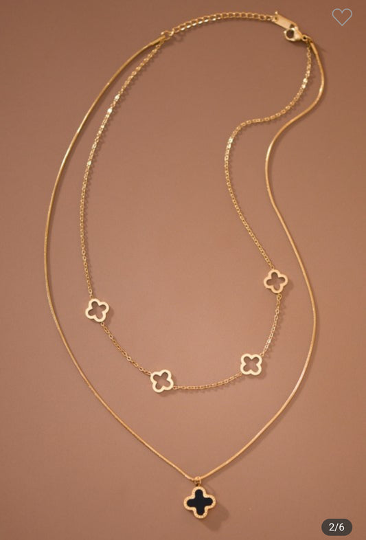 Golden Clover 18k Stainless Steel Necklace