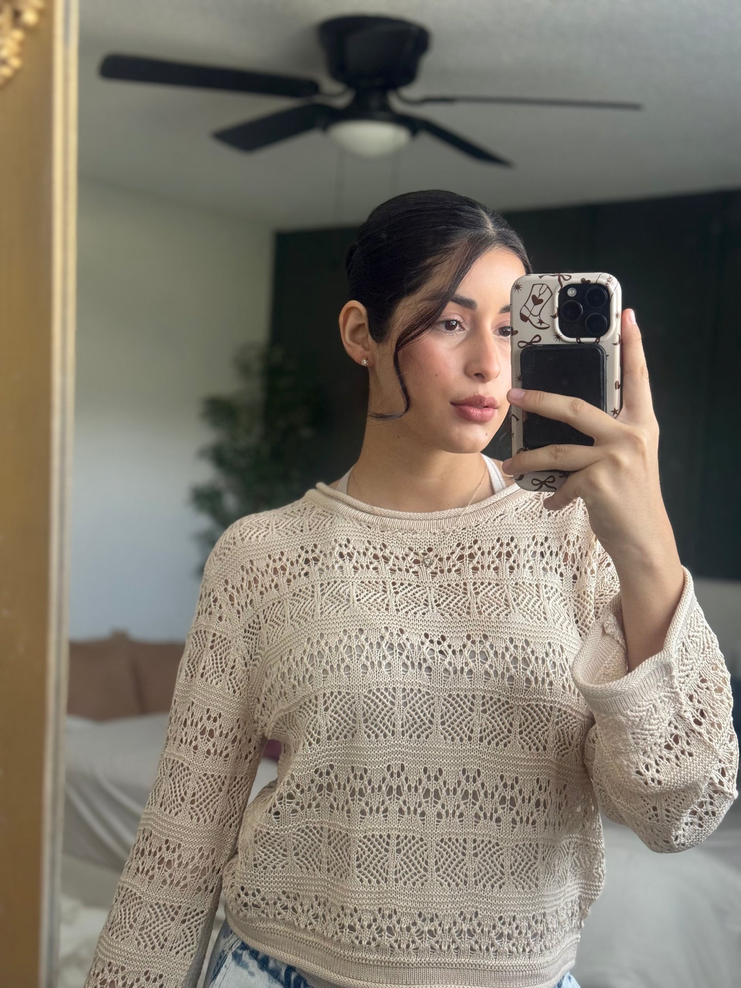 Crochet Beige Top