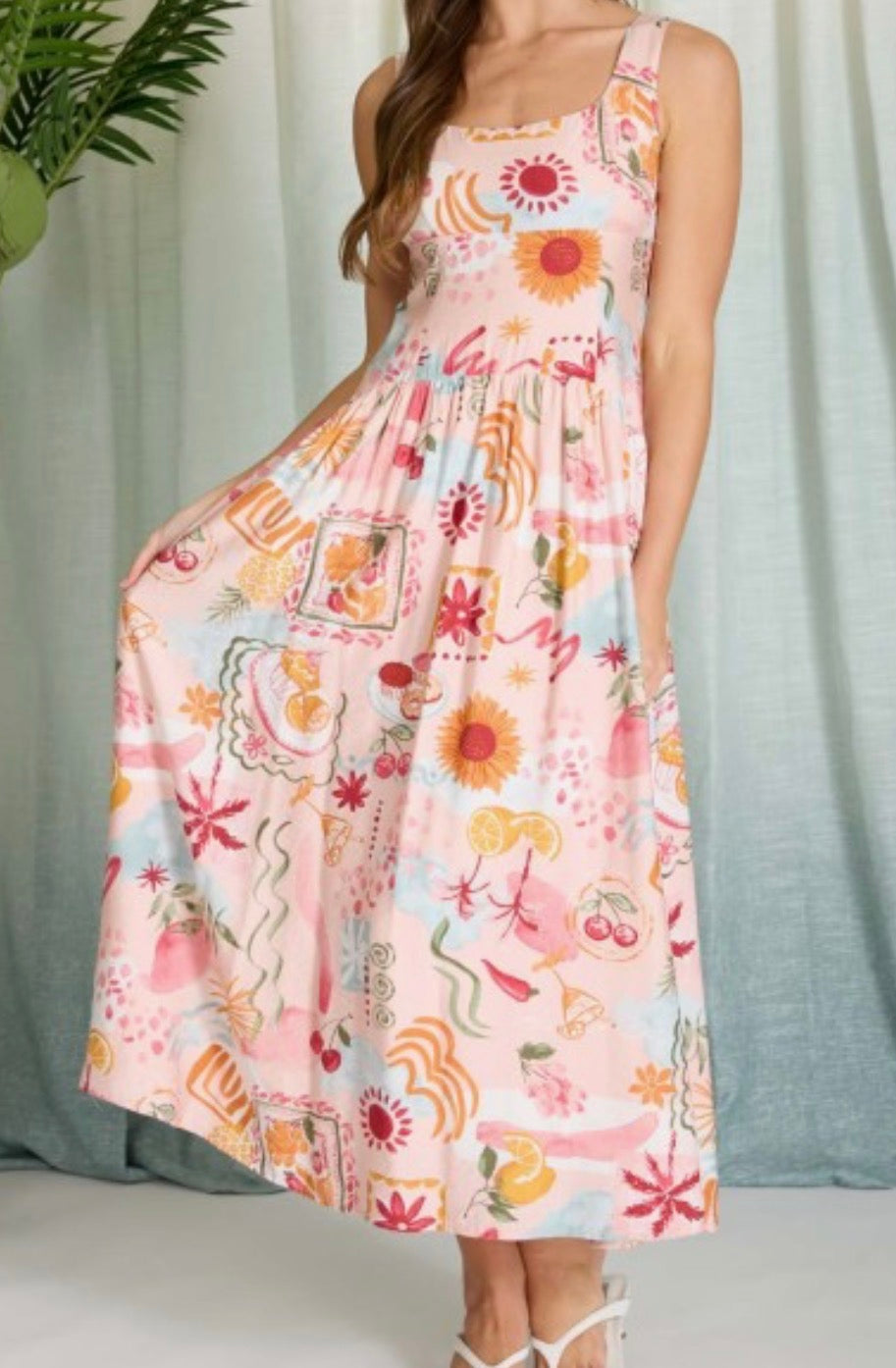 Summer Print Midi Sundress