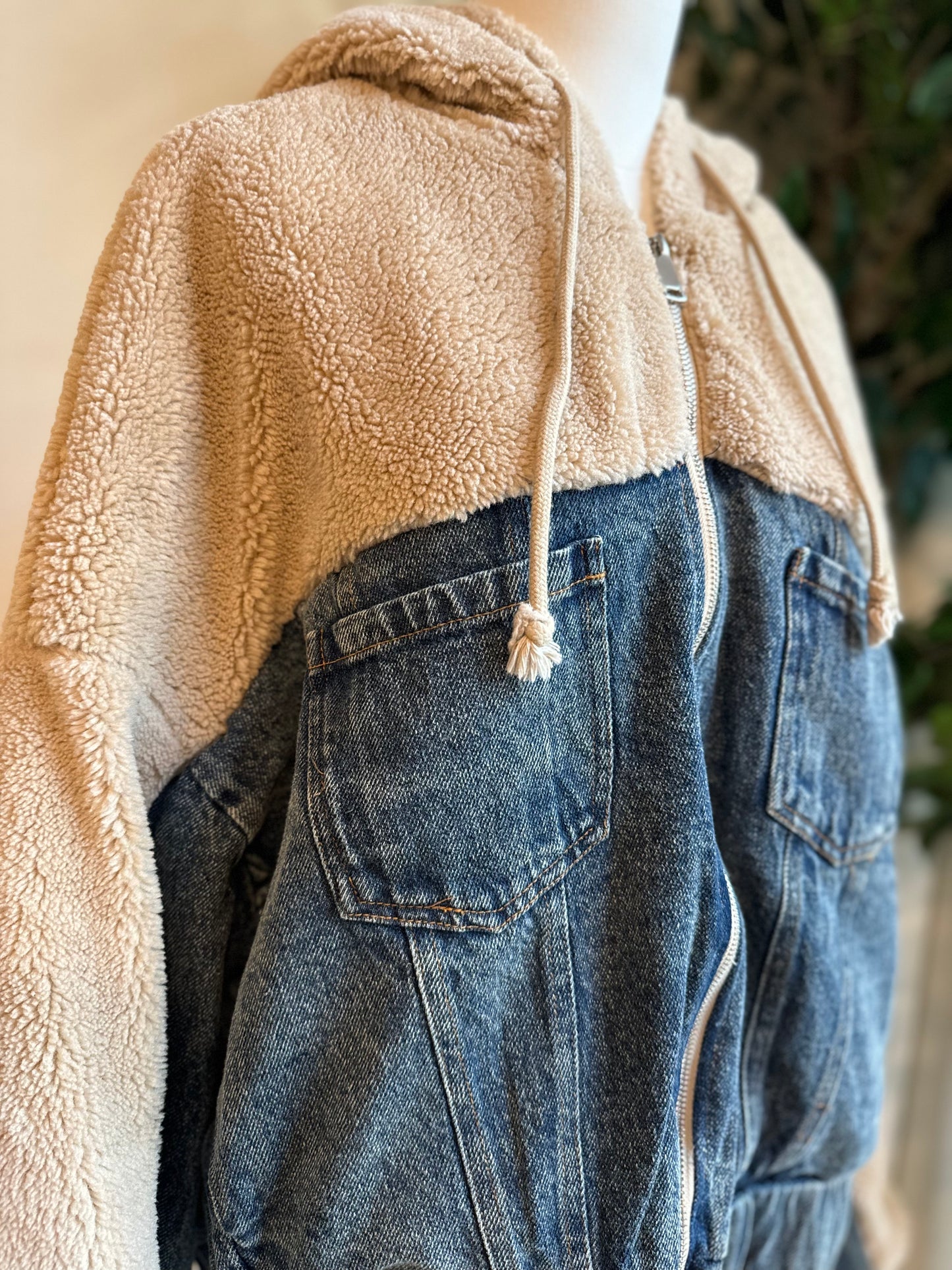 Mocha Cozy Denim Jacket