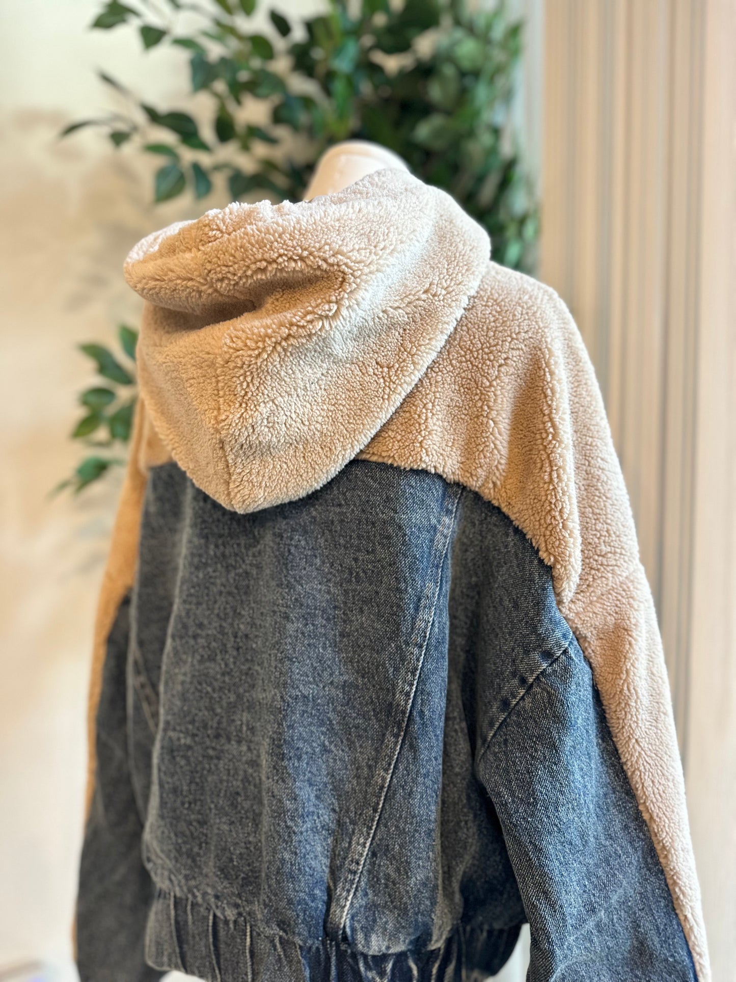 Mocha Cozy Denim Jacket